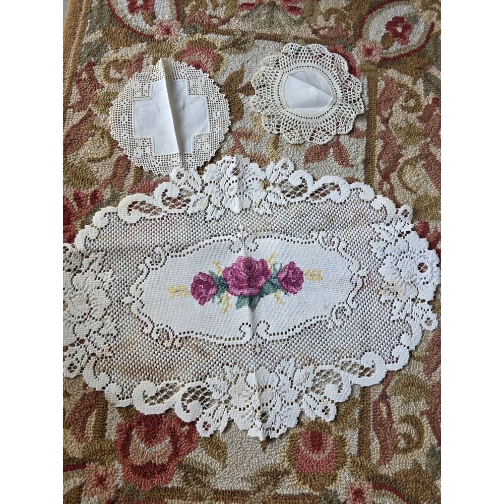 Doily Lace Table Covers Size Cotton Lace Inches 3 Pieces